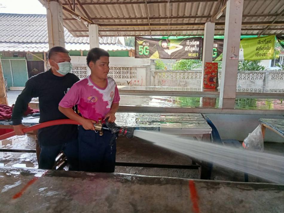ล้างทำความสะอาดตลาดสดบ้านใหม่และตลาดสดหนองหล่ม