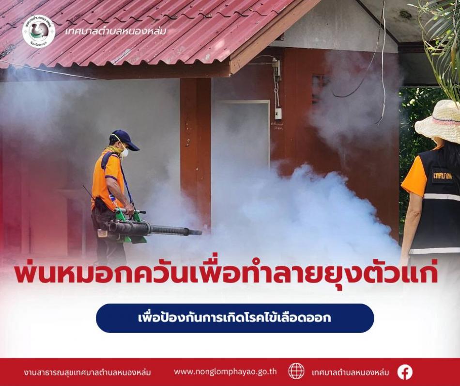 วันที่ 12 มิถุนายน 2568 เวลา 13.00 น. นายวรเทพ โกษา ผู้อำนวยการกองช่าง รักษาราชการแทนปลัดเทศบาล รักษาราชการแทนนายกเทศมนตรีตำบลหนองหล่ม มอบหมายให้งานสาธารณสุข เจ้าหน้าที่กองช่าง ร่วมกับเจ้าหน้าที่รพสต.หนองหล่ม และอสม. ลงพื้นที่พ่นหมอกควันเพื่อทำลายยุงตัวแก่ ป้องกันการเกิดโรคไข้เลือดออก ในบริเวณ รพสต. วัด สุสาน และตลาดในพื้นที่ตำบลหนองหล่
